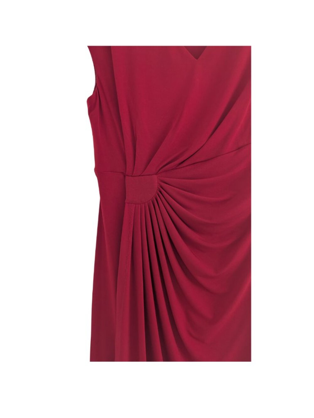 Connected Apparel Red Side Draped Sheath Dress Size 4 NWOT - Picture 8 of 9